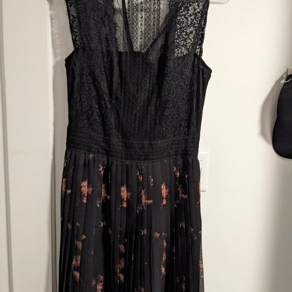 All Saints Black Floral Silk Millen Dress - Picture 2 of 10